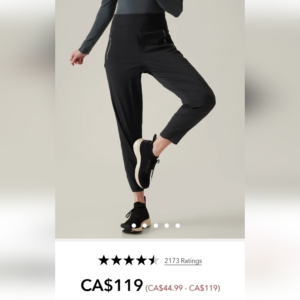 New Athleta Trekkie North jogger Pants, plus size 20, women's black,